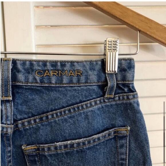 Carmar High Waist Flare Raw Hem Jeans Size 24 - Picture 6 of 7